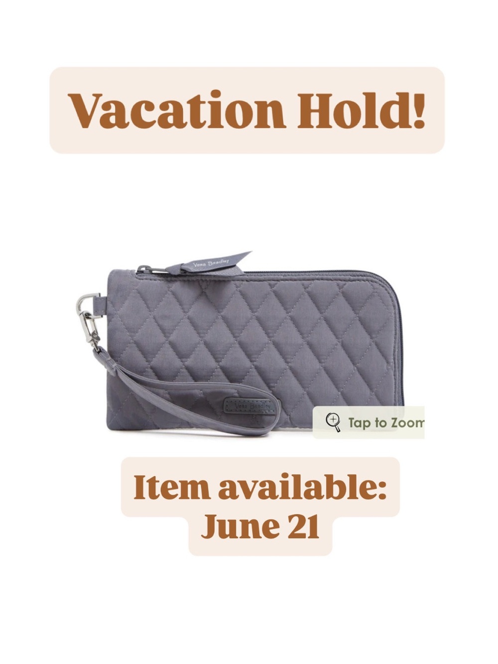 VERA BRADLEY ✨ RFID Tech Wristlet Wallet | Gray